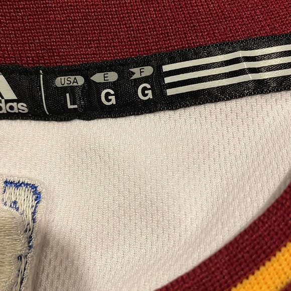 Adidas Sleeveless Jersey- “IRVING” #2 - white with maroon & gold trim SZ Y-Lg - Picture 6 of 6